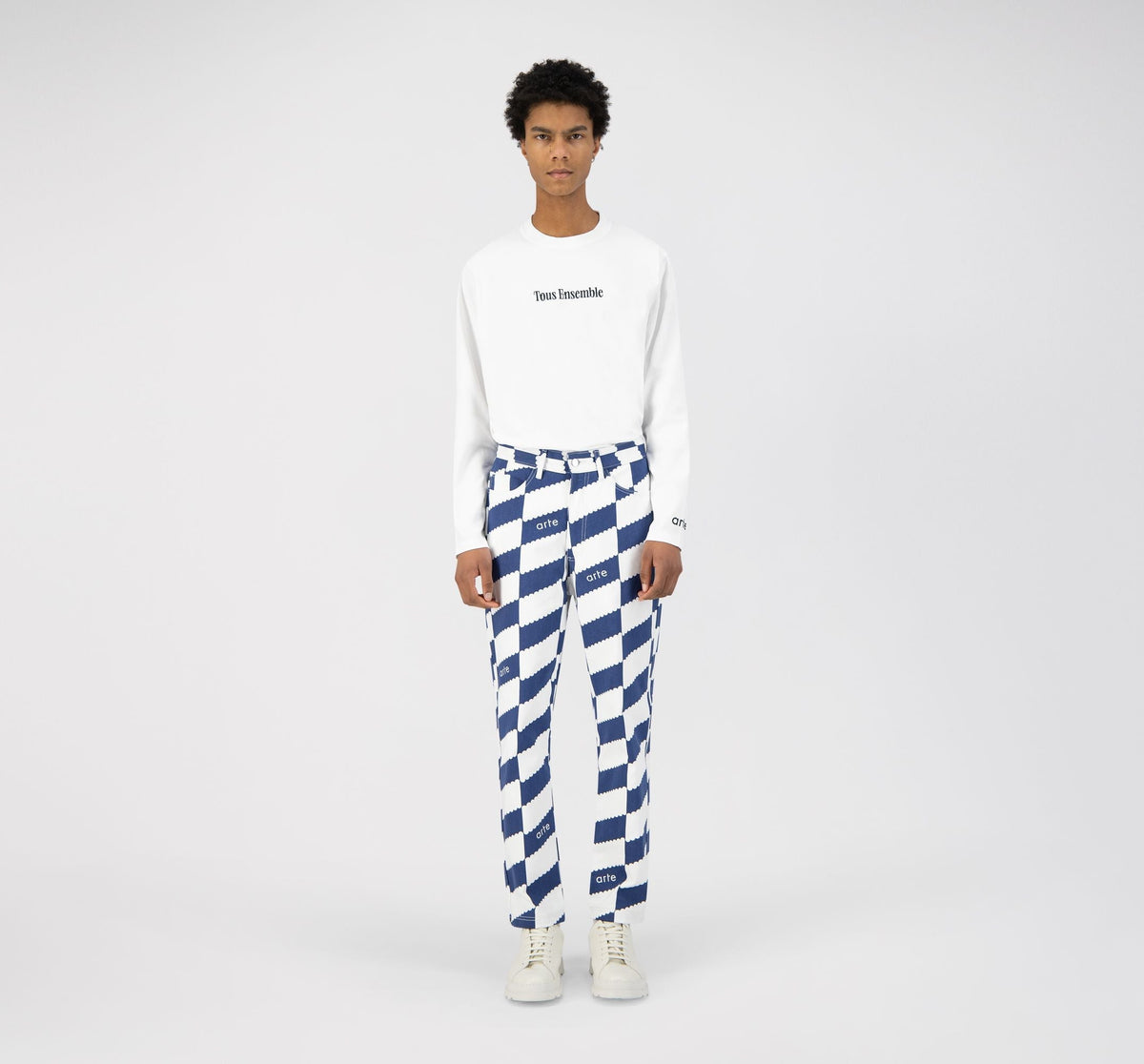 Pantalon Jean Dia - Blanc/Marine