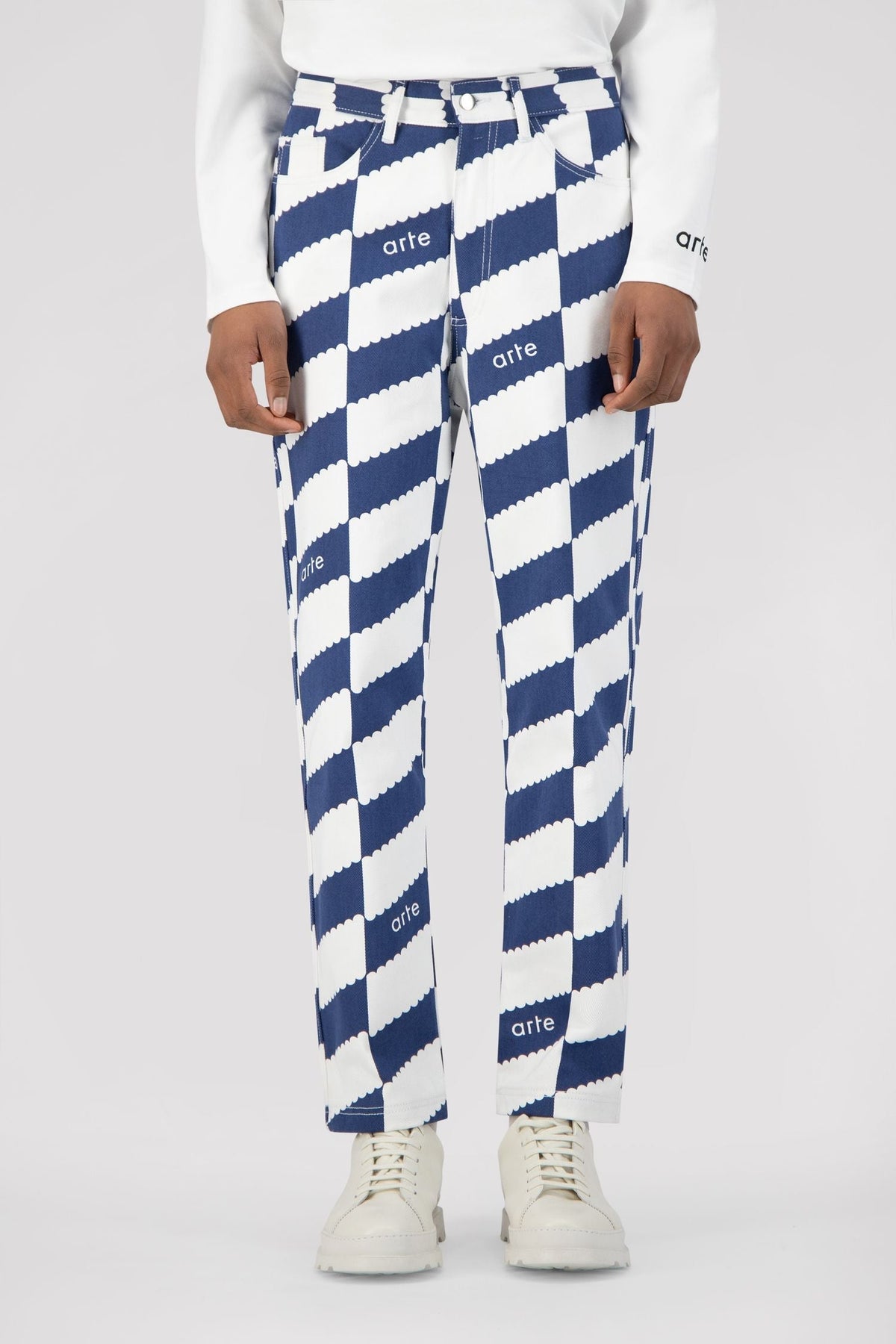 Pantalon Jean Dia - Blanc/Marine