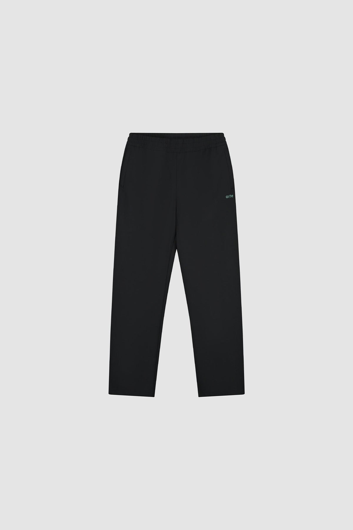 Pantalon en polyester à logo vert - Noir